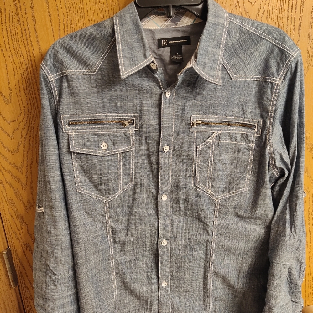 Blue Denim Button-Up Shirt